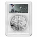 2020-W Proof Silver Eagle PR-69 PCGS (FDI, V75 Privy, WW2 Label)