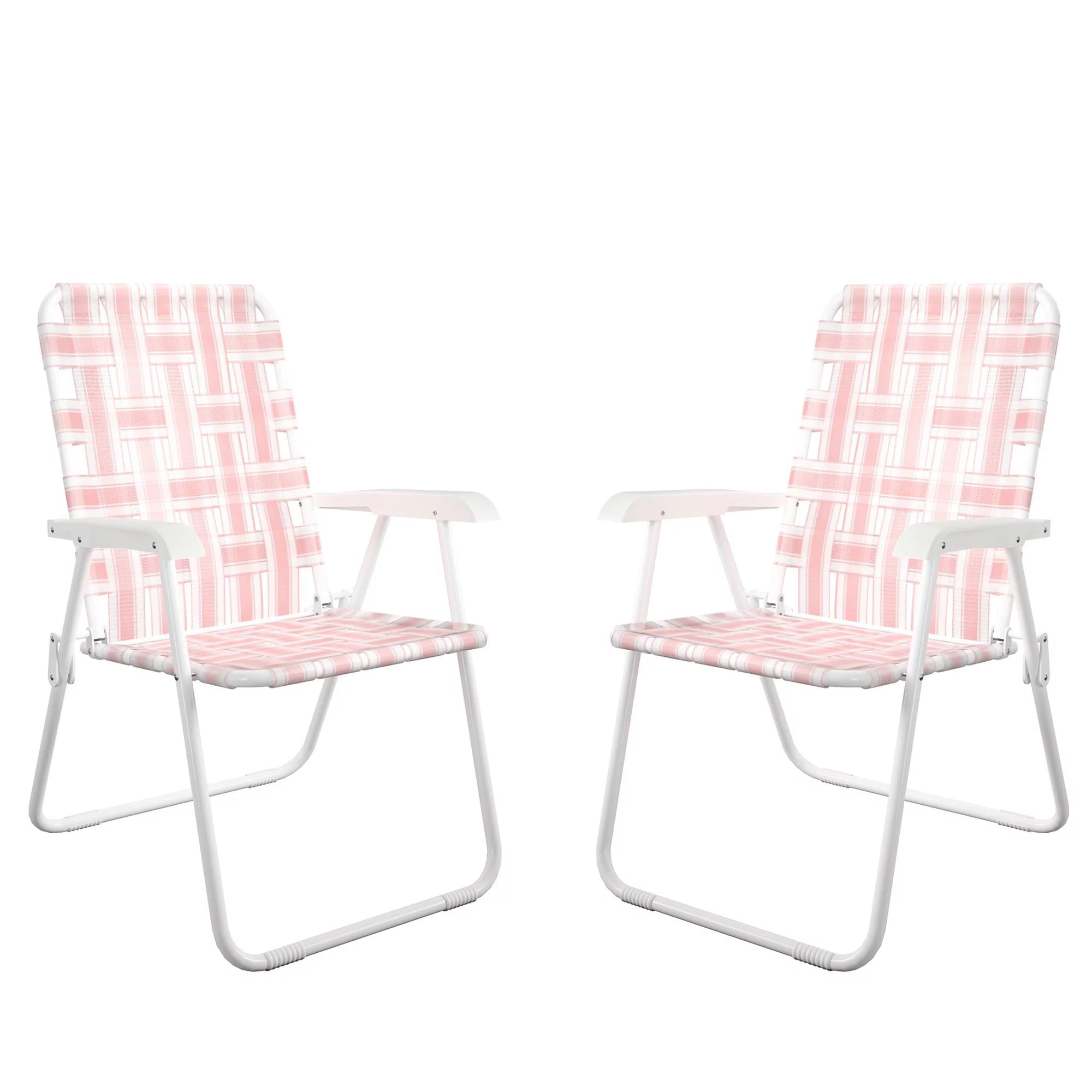Novogratz Poolside Gossip, Priscilla Folding Chairs, 2-Pack, Rosewater